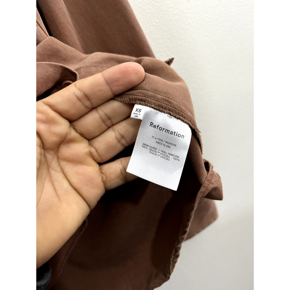 Reformation Brown Button Down Shirt - Picture 7 of 15